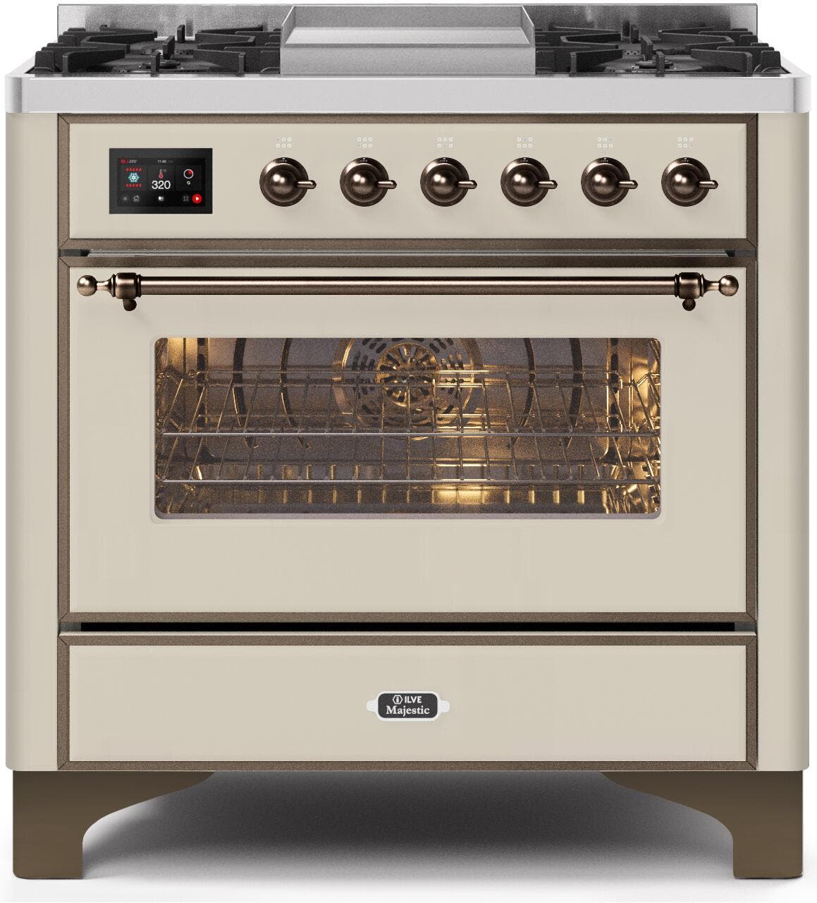 Ilve UM09FDNS3AWBLP Liquid Propane In Antique White W/ Bronze Trim