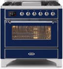 36 Inch Freestanding Dual Fuel Gas Range with 6 Sealed Burners, 3.5 Cu. Ft. Capacity, Storage-Warming Drawer, Continuous Grates, Self-Clean, Griddle, and Nano-Tech Non-Stick Coated Burners