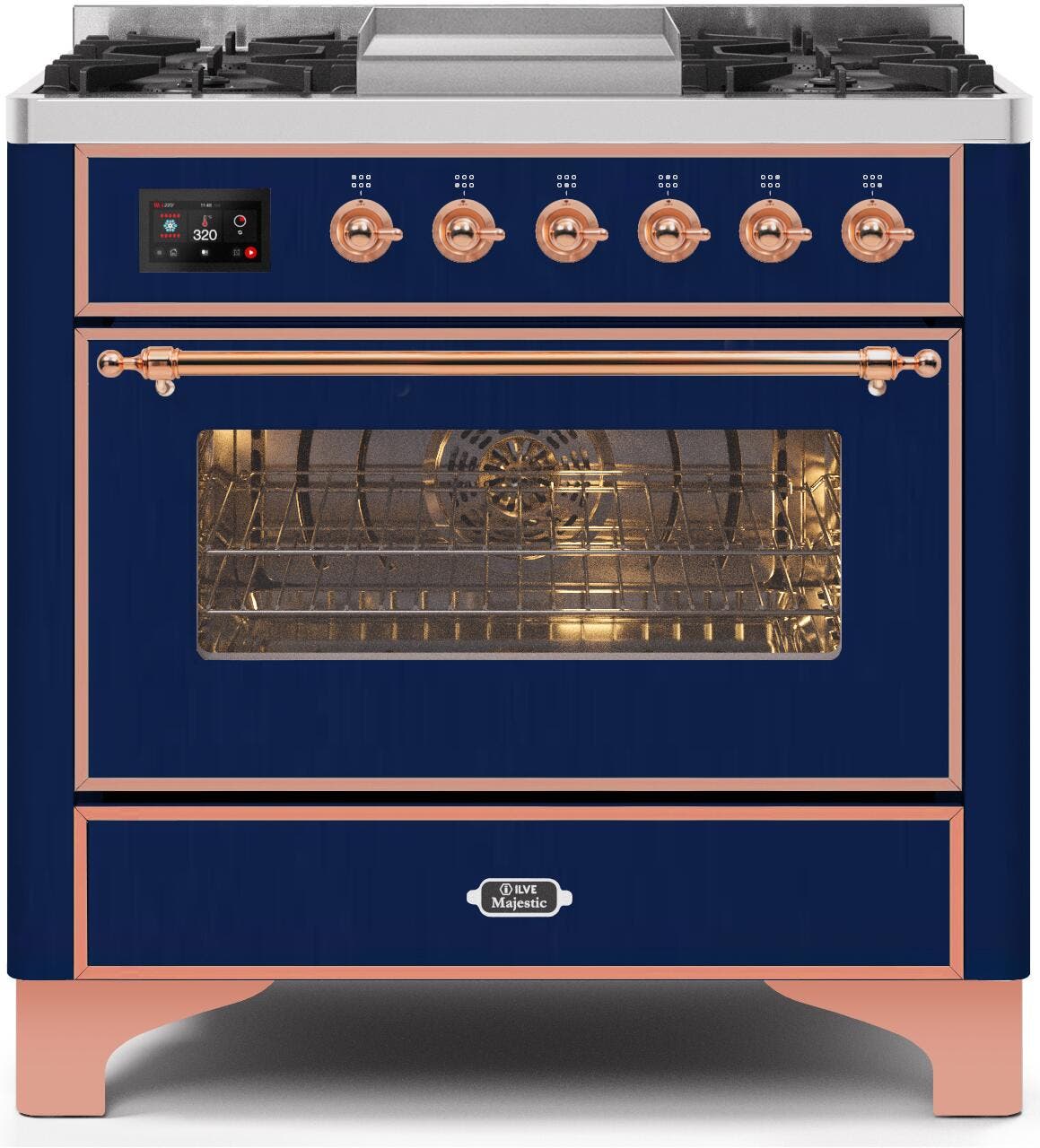 Ilve UM09FDNS3MBPLP Liquid Propane In Midnight Blue W/ Copper Trim