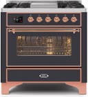 36 Inch Freestanding Dual Fuel Gas Range with 6 Sealed Burners, 3.5 Cu. Ft. Capacity, Storage-Warming Drawer, Continuous Grates, Self-Clean, Griddle, and Nano-Tech Non-Stick Coated Burners