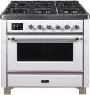 36 Inch Freestanding Dual Fuel Gas Range with 6 Sealed Burners, 3.5 Cu. Ft. Capacity, Storage-Warming Drawer, Continuous Grates, Self-Clean, Griddle, and Nano-Tech Non-Stick Coated Burners