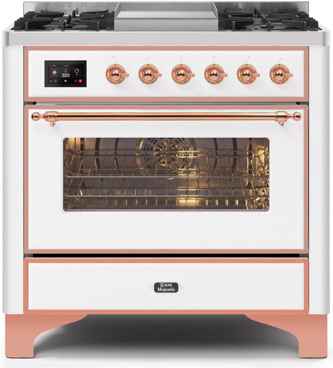 Ilve UM09FDNS3WHP Natural Gas In White W/ Copper Trim