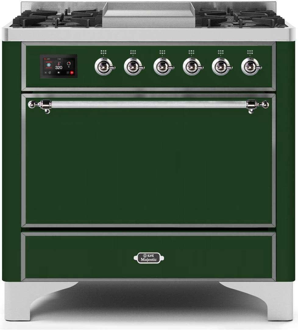 Ilve UM09FDQNS3EGCLP Liquid Propane In Emerald Green W/ Chrome Trim