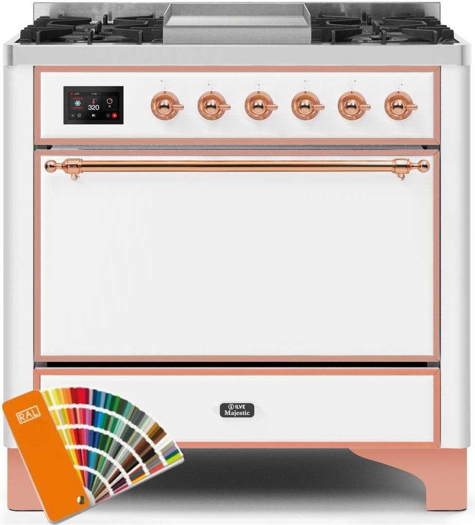 Ilve UM09FDQNS3RALP Natural Gas In Custom Ral Color W/ Copper Trim