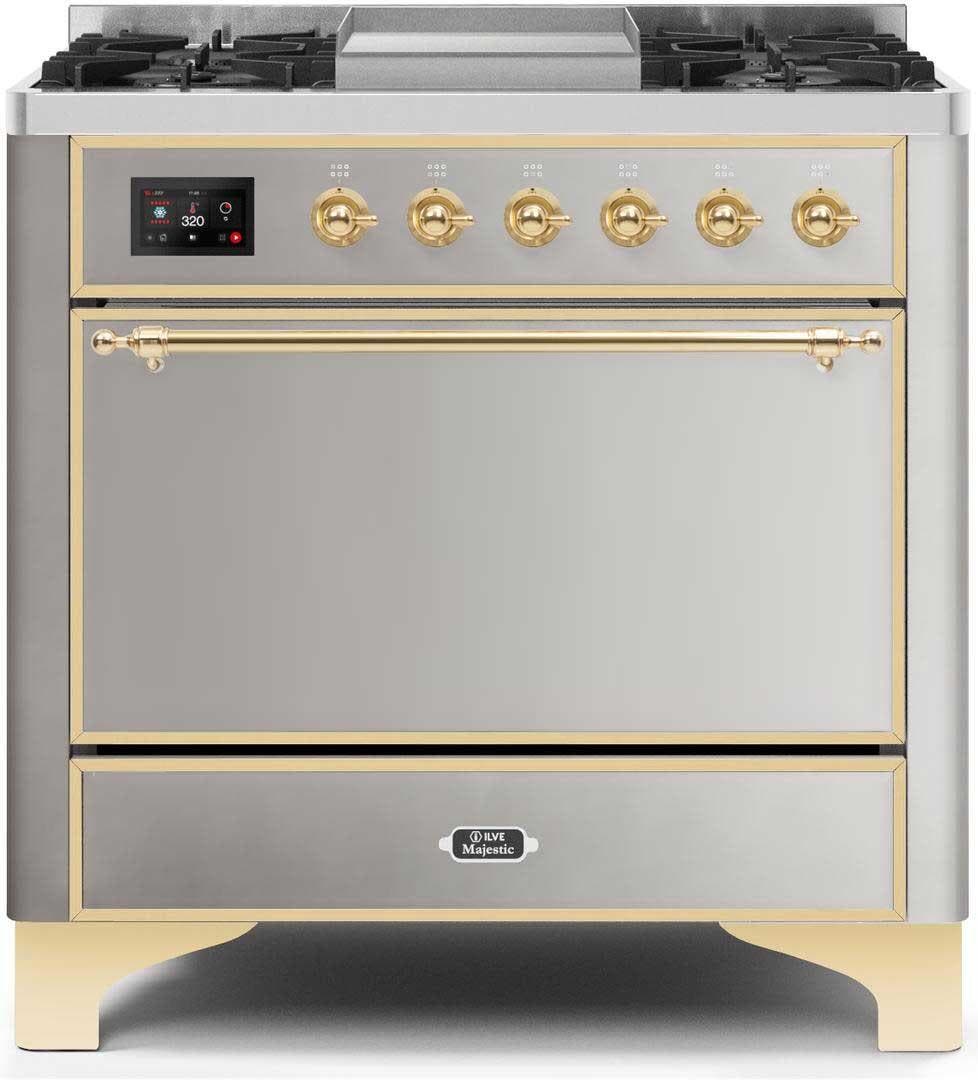 Ilve UM09FDQNS3SSG Natural Gas In Stainless Steel W/ Brass Trim