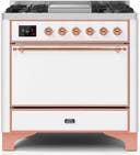 36 Inch Freestanding Dual Fuel Gas Range with 6 Sealed Burners, 3.5 Cu. Ft. Capacity, Storage-Warming Drawer, Continuous Grates, Self-Clean, Griddle, and Nano-Tech Non-Stick Coated Burners