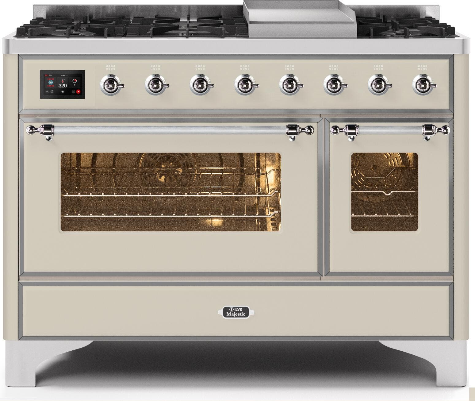 Ilve UM12FDNS3AWC Natural Gas In Antique White W/ Chrome Trim
