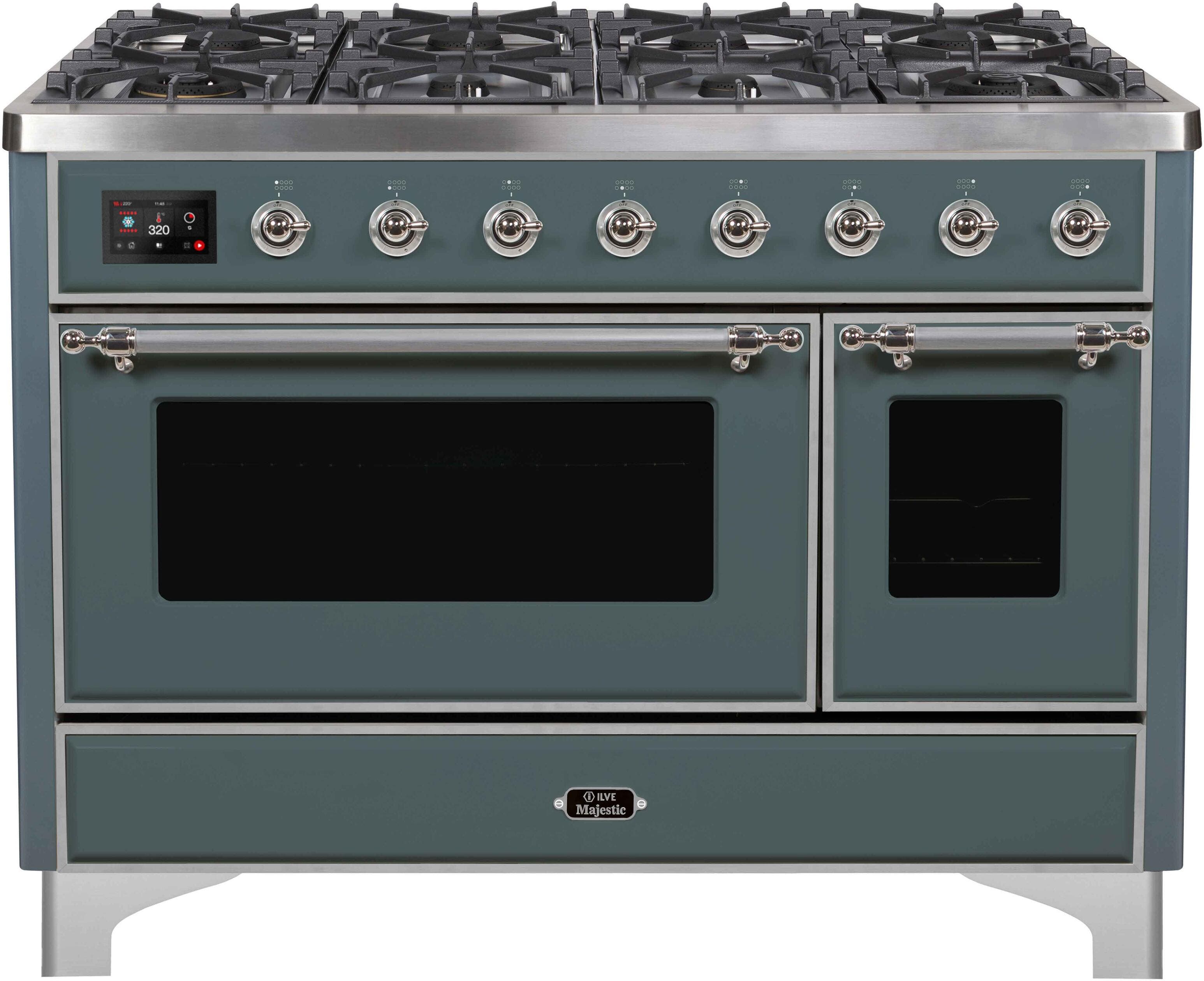 Ilve UM12FDNS3BGCLP Liquid Propane In Blue Grey W/ Chrome Trim