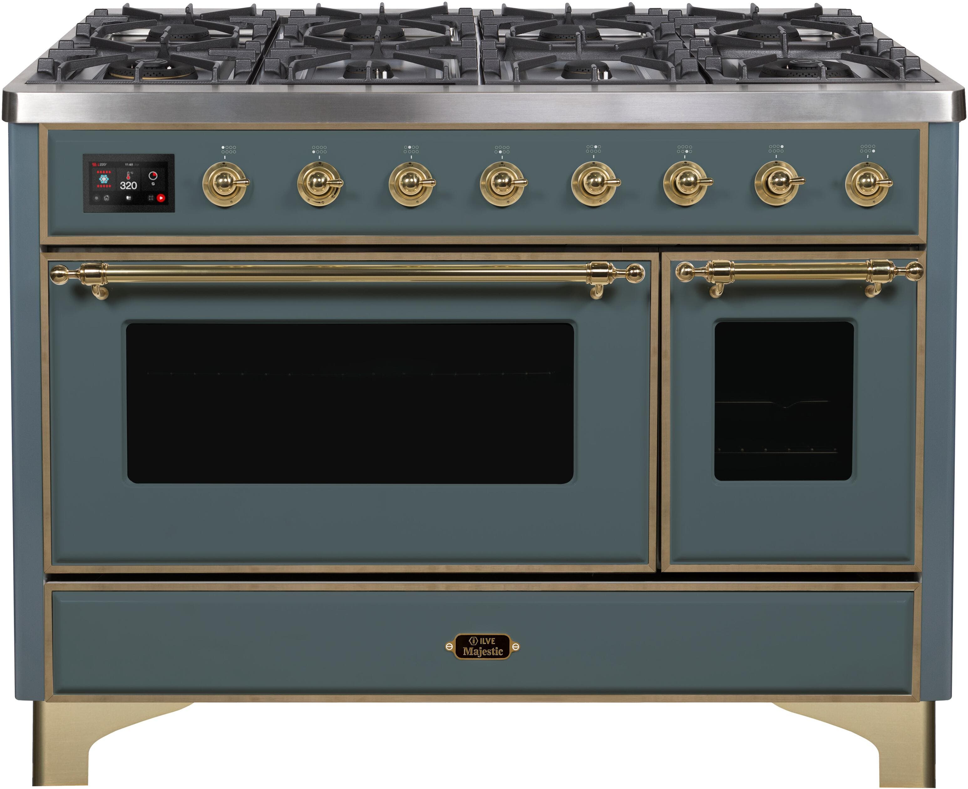 Ilve UM12FDNS3BGG Natural Gas In Blue Grey W/ Brass Trim