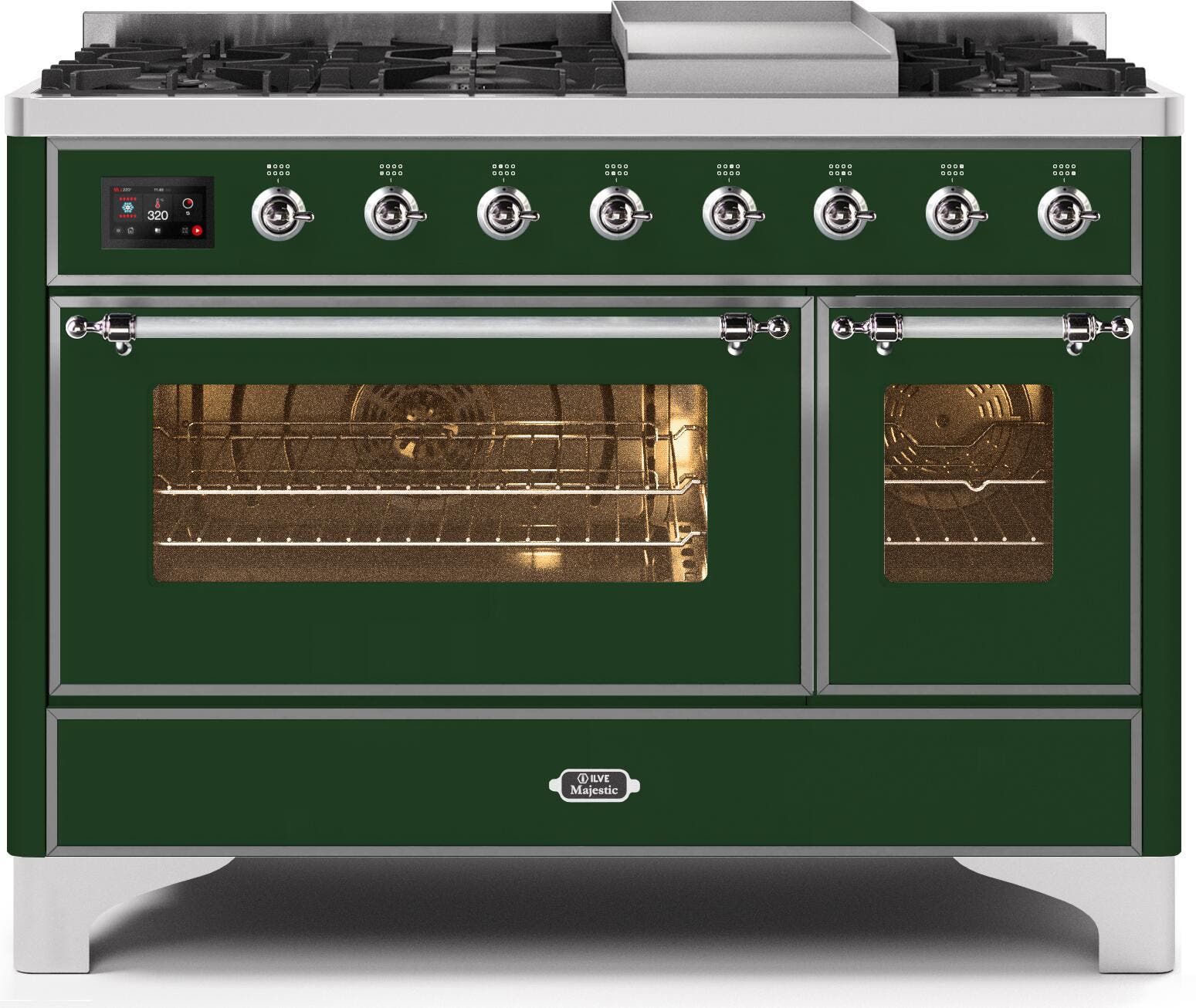 Ilve UM12FDNS3EGC Natural Gas In Emerald Green W/ Chrome Trim