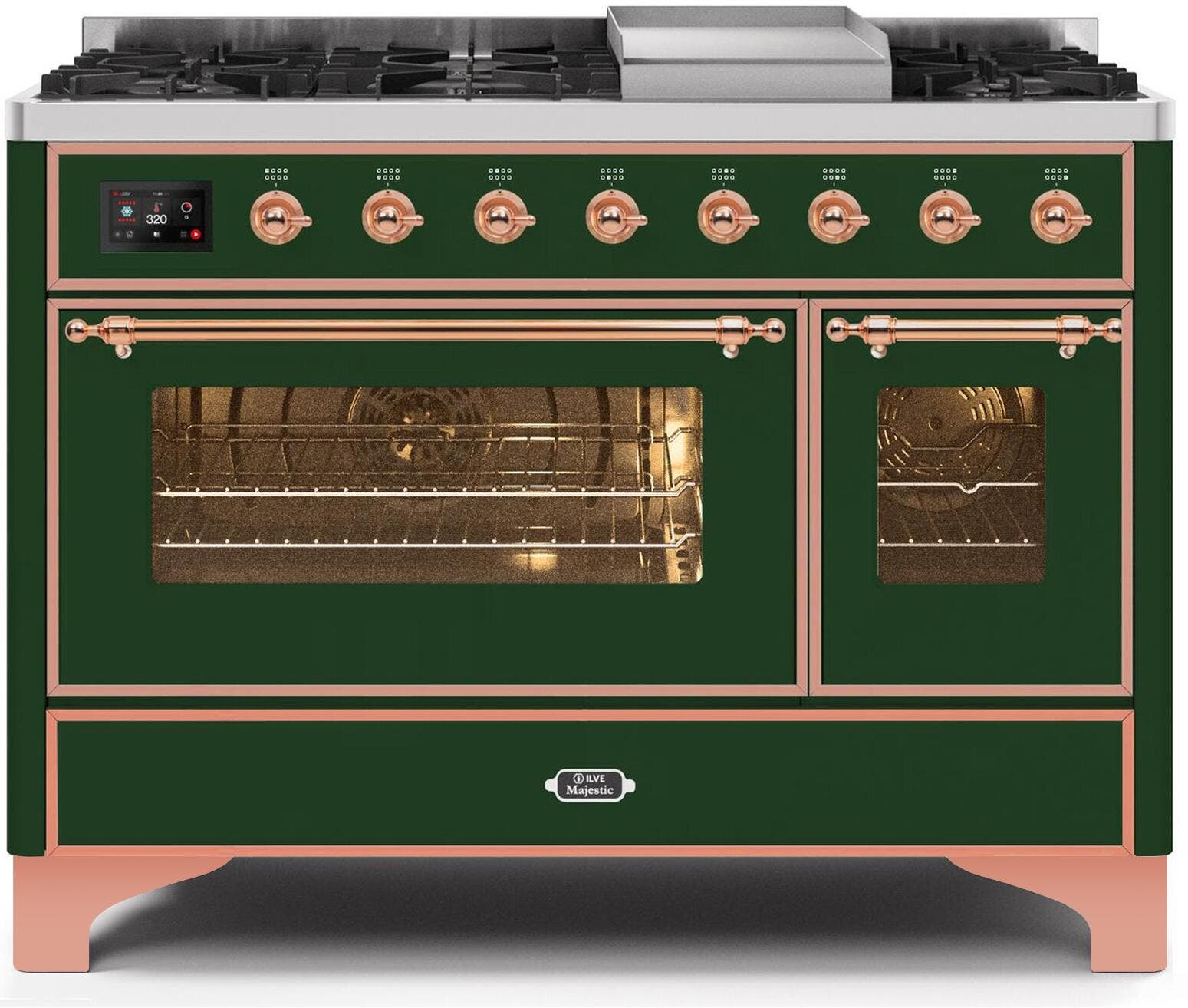 Ilve UM12FDNS3EGPLP Liquid Propane In Emerald Green W/ Copper Trim
