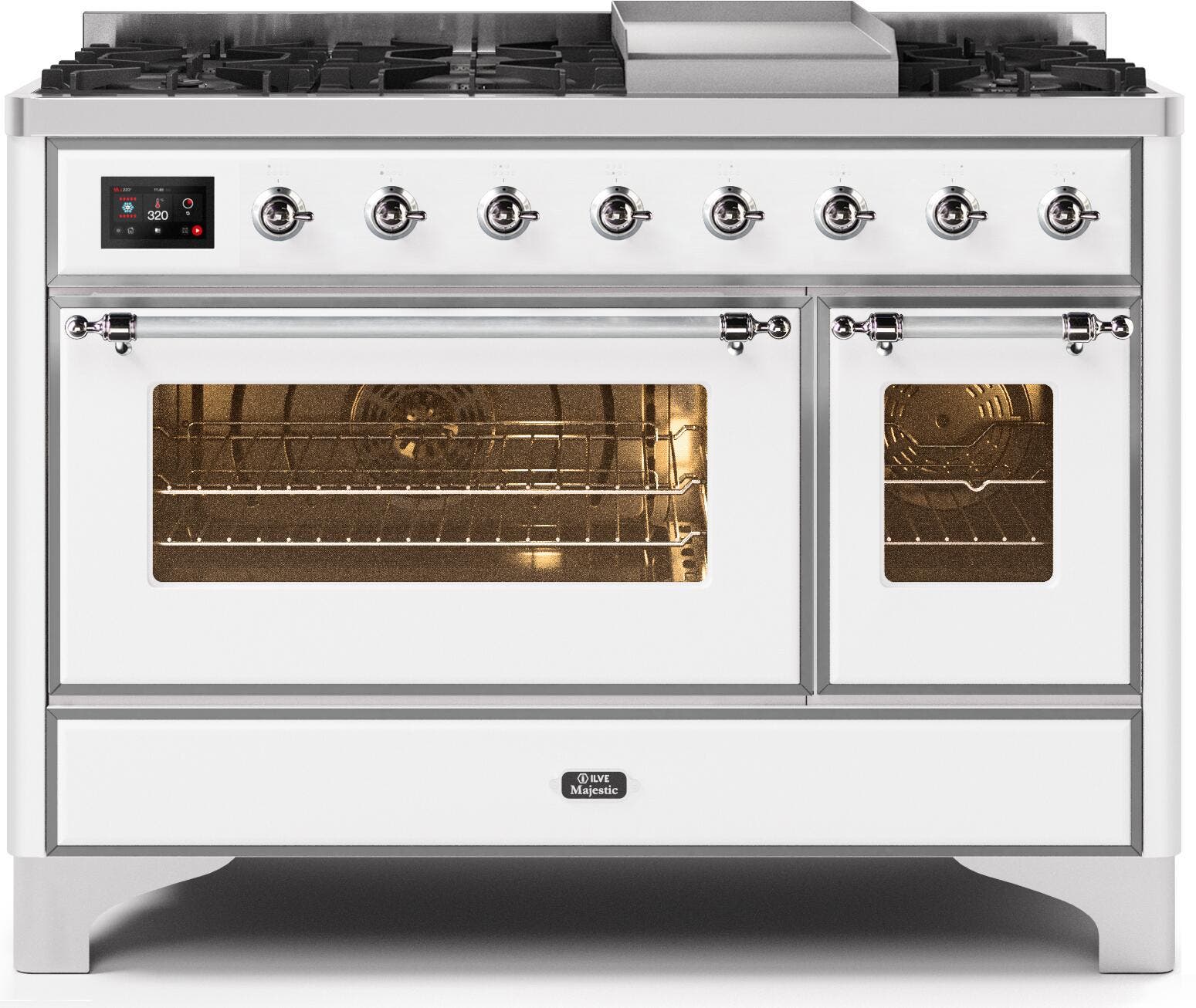 Ilve UM12FDNS3WHC Natural Gas In White W/ Chrome Trim