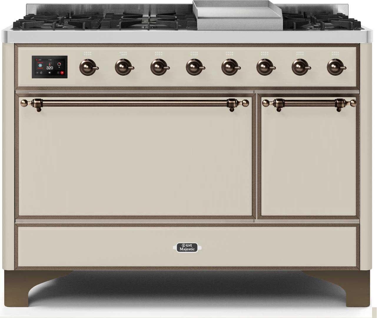 Ilve UM12FDQNS3AWB Natural Gas In Antique White W/ Bronze Trim