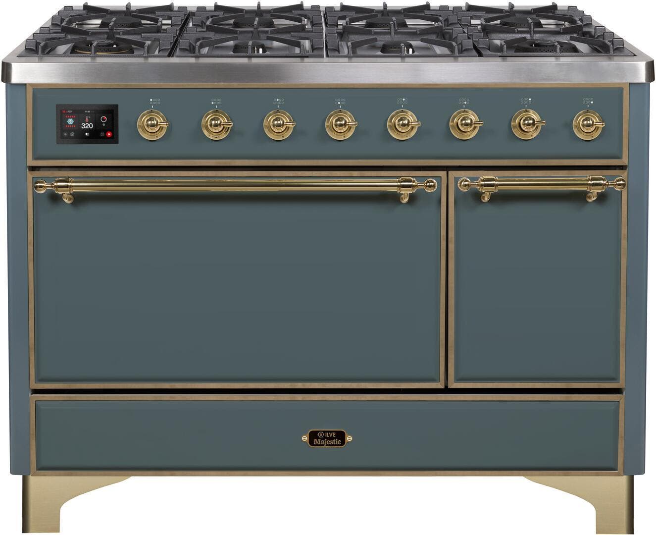 Ilve UM12FDQNS3BGG Natural Gas In Blue Grey W/ Brass Trim