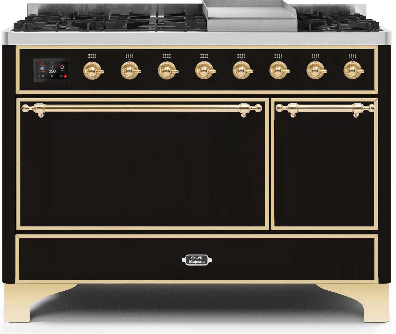 Liquid Propane In Glossy Black W/ Brass Trim