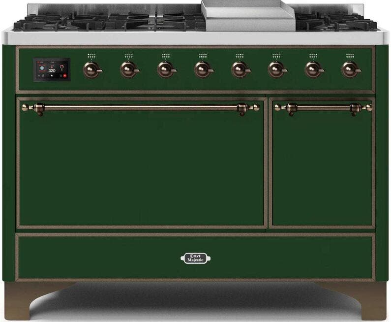 Ilve UM12FDQNS3EGB Natural Gas In Emerald Green W/ Bronze Trim