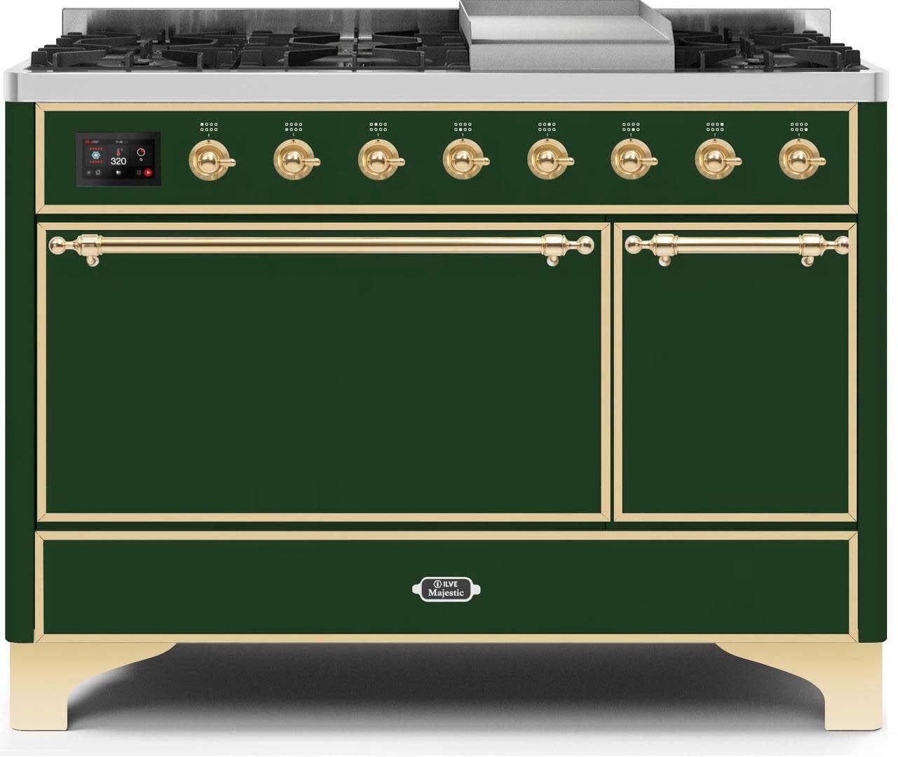 Ilve UM12FDQNS3EGGLP Liquid Propane In Emerald Green W/ Brass Trim