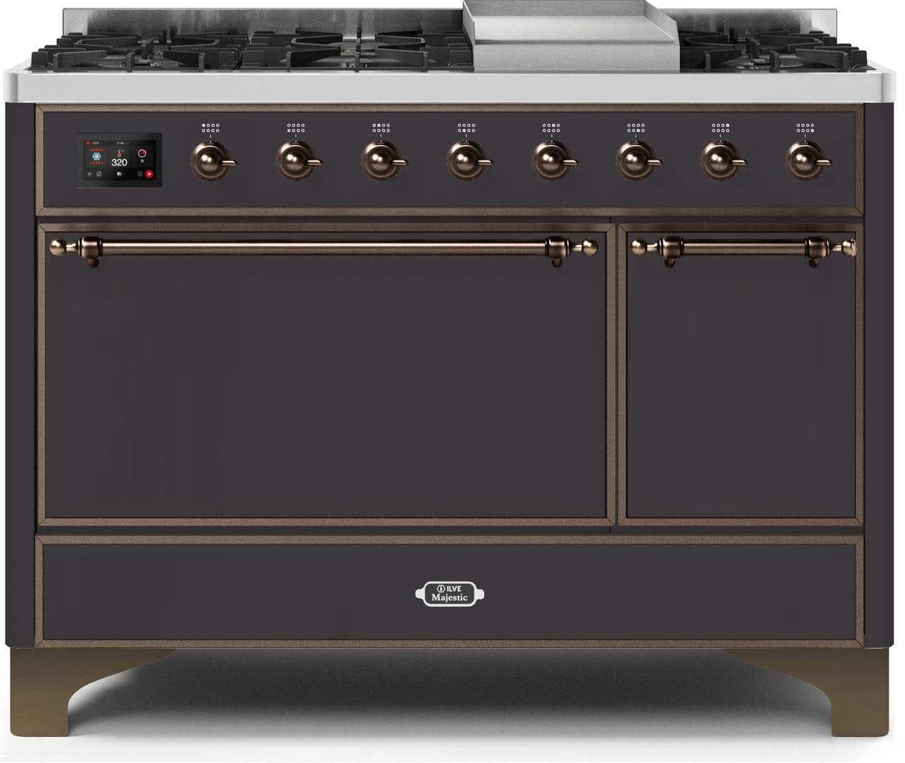 Ilve UM12FDQNS3MGB Natural Gas In Matte Graphite W/ Bronze Trim