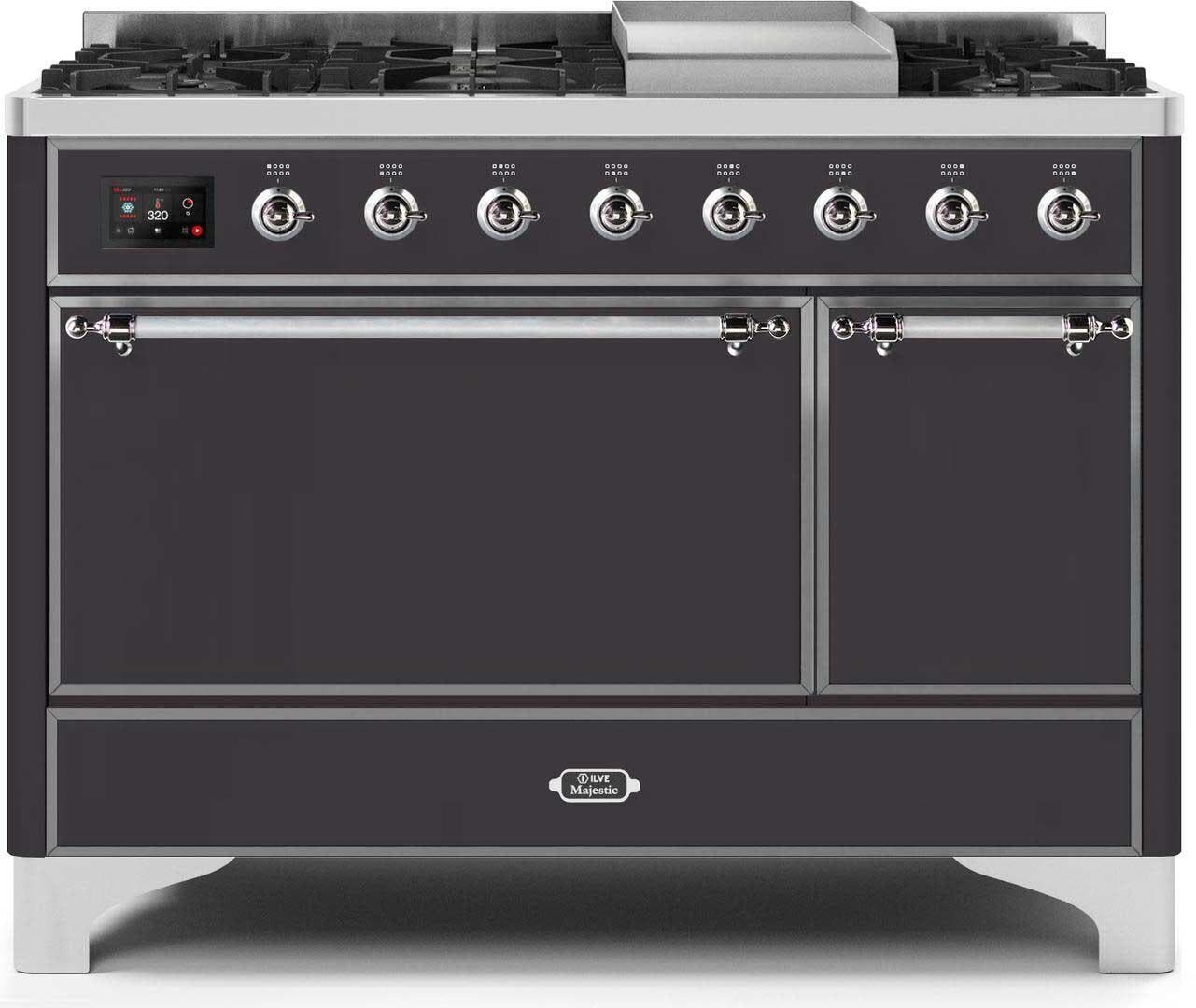 Ilve UM12FDQNS3MGCLP Liquid Propane In Matte Graphite W/ Chrome Trim