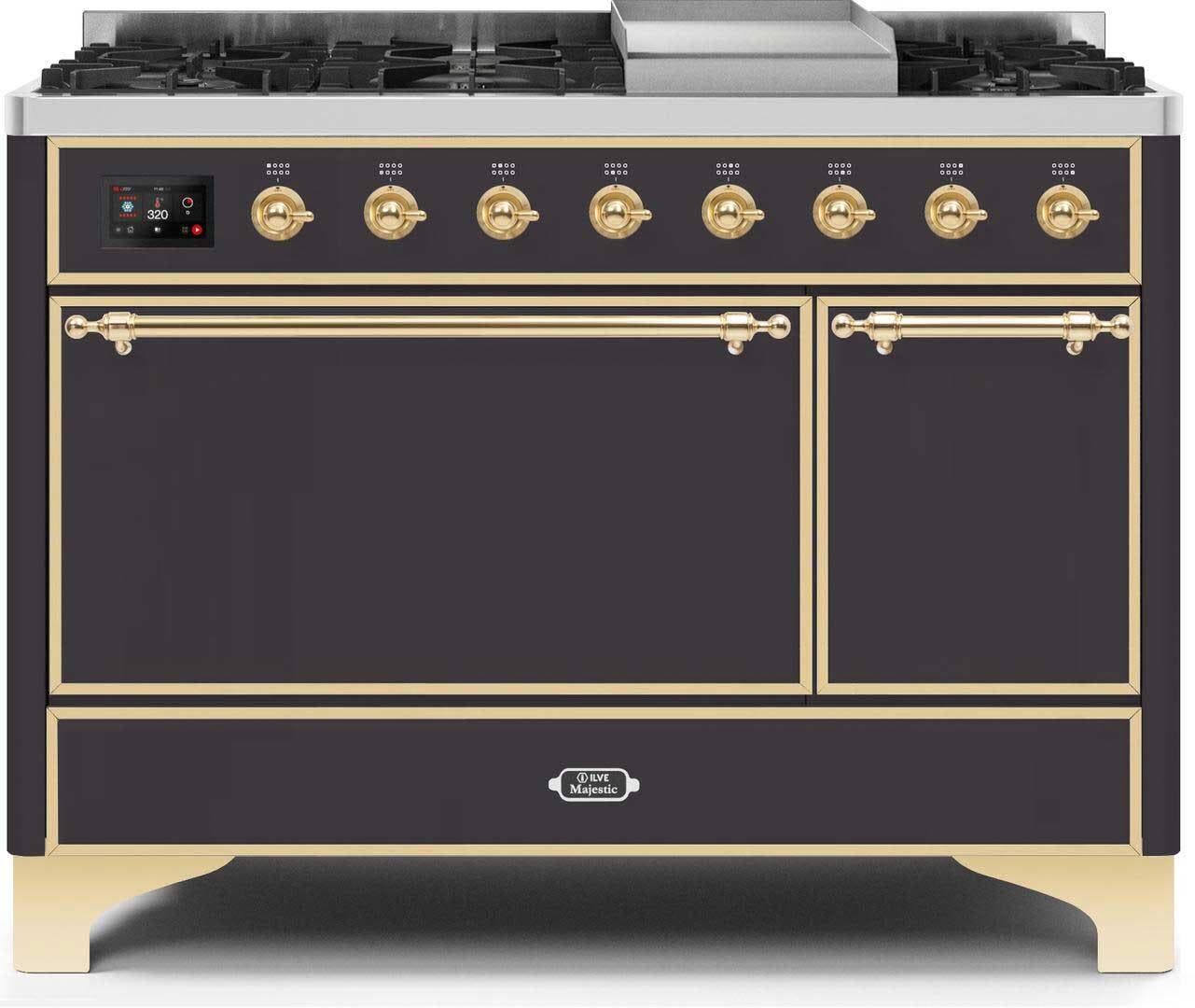 Ilve UM12FDQNS3MGG Natural Gas In Matte Graphite W/ Brass Trim