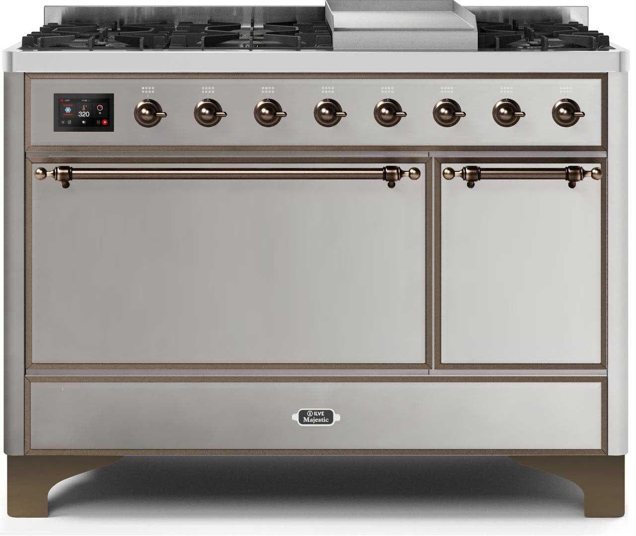 Ilve UM12FDQNS3SSBLP Liquid Propane In Stainless Steel W/ Bronze Trim
