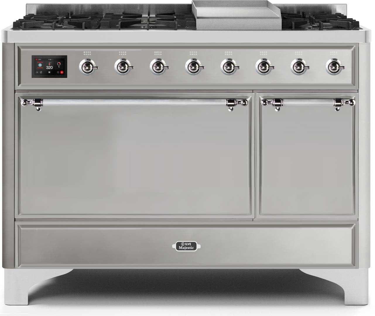Ilve UM12FDQNS3SSC Natural Gas In Stainless Steel W/ Chrome Trim