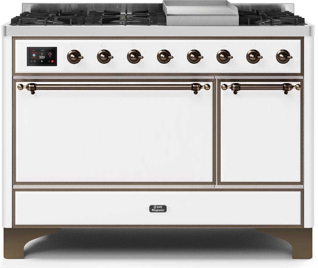 Ilve UM12FDQNS3WHB Natural Gas In White W/ Bronze Trim