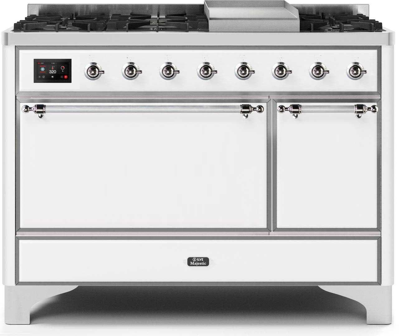 Ilve UM12FDQNS3WHCLP Liquid Propane In White W/ Chrome Trim