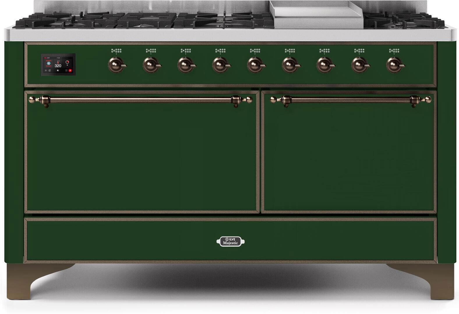 Ilve UM15FDQNS3EGB Natural Gas In Emerald Green W/ Bronze Trim