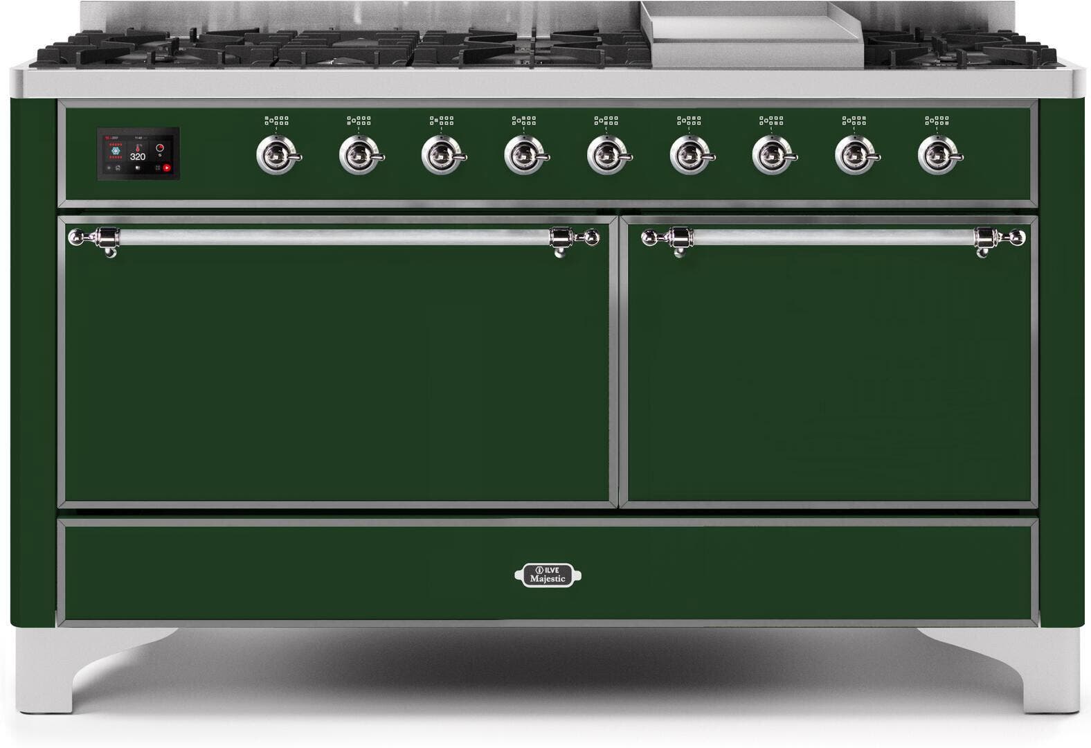Ilve UM15FDQNS3EGC Natural Gas In Emerald Green W/ Chrome Trim