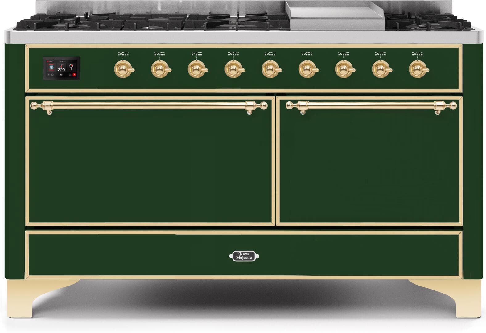 Ilve UM15FDQNS3EGG Natural Gas In Emerald Green W/ Brass Trim