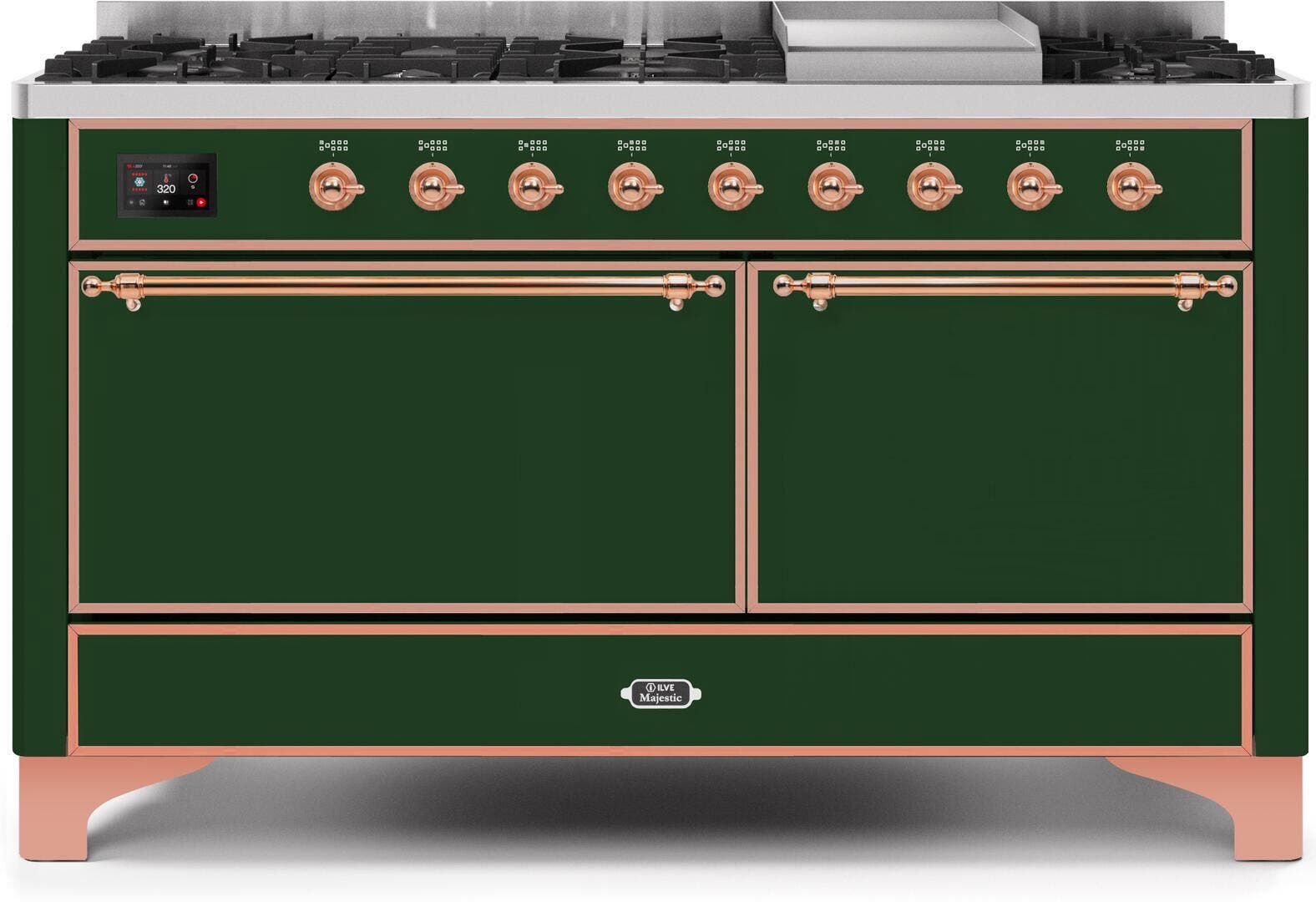 Ilve UM15FDQNS3EGP Natural Gas In Emerald Green W/ Copper Trim