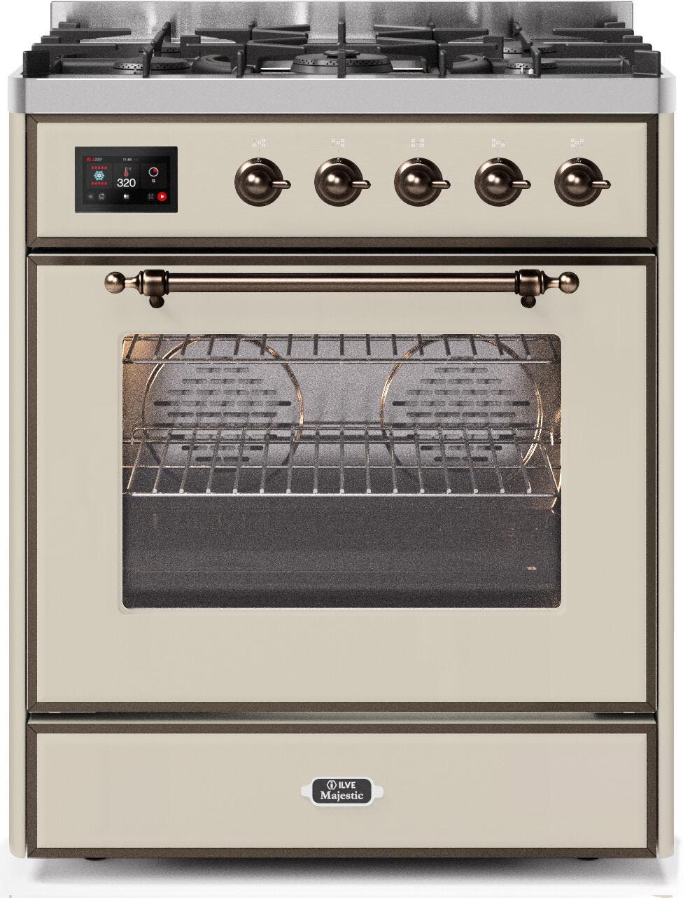 Ilve UM30DNE3AWB Natural Gas In Antique White W/ Bronze Trim