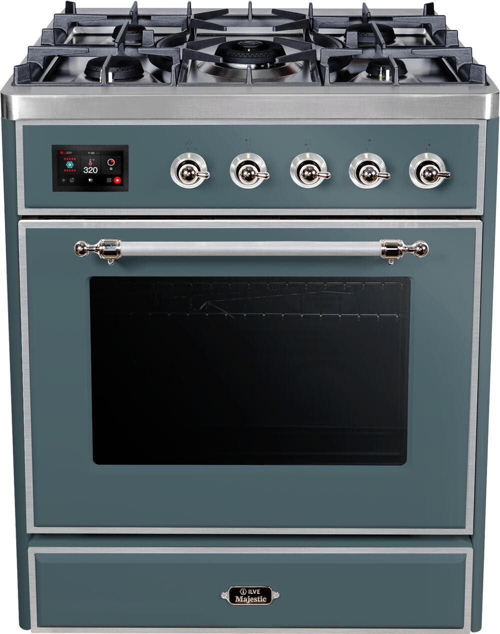 Ilve UM30DNE3BGC Natural Gas In Blue Grey W/ Chrome Trim