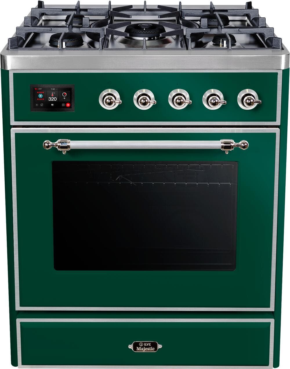 Ilve UM30DNE3EGC Natural Gas In Emerald Green W/ Chrome Trim