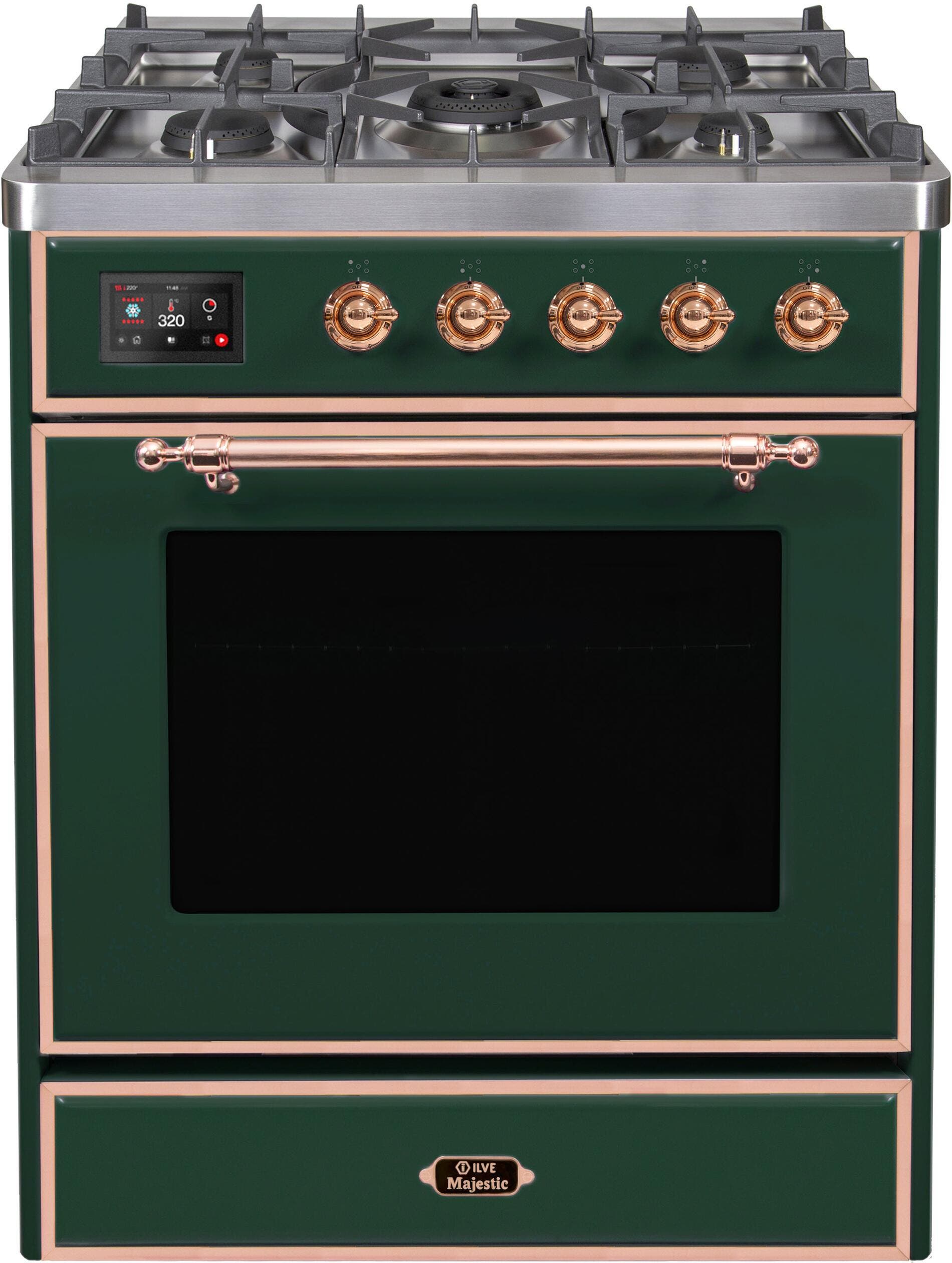 Ilve UM30DNE3EGPLP Liquid Propane In Emerald Green W/ Copper Trim