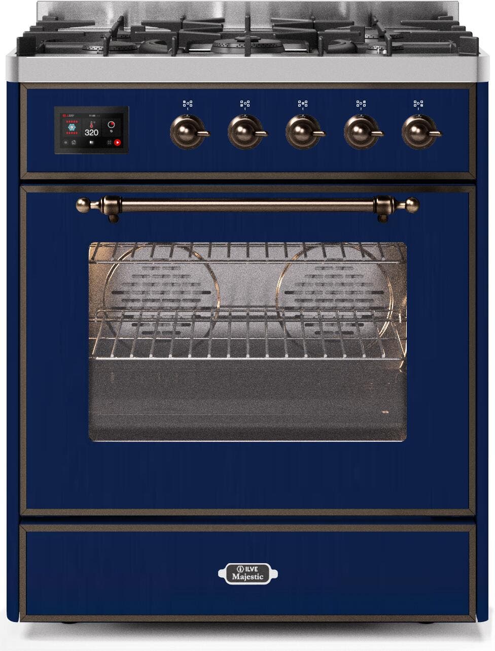Ilve UM30DNE3MBB Natural Gas In Midnight Blue W/ Bronze Trim