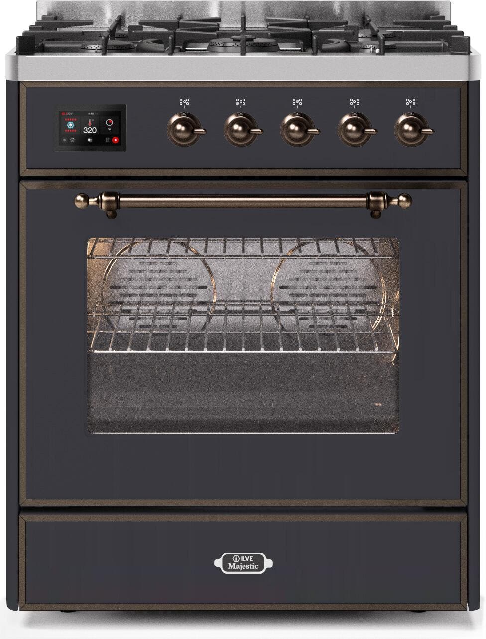 Ilve UM30DNE3MGBLP Liquid Propane In Matte Graphite W/ Bronze Trim