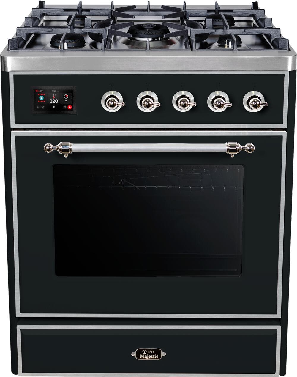 Ilve UM30DNE3MGC Natural Gas In Matte Graphite W/ Chrome Trim