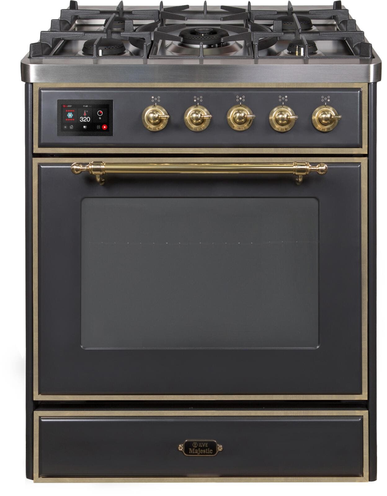 Ilve UM30DNE3MGG Natural Gas In Matte Graphite W/ Brass Trim