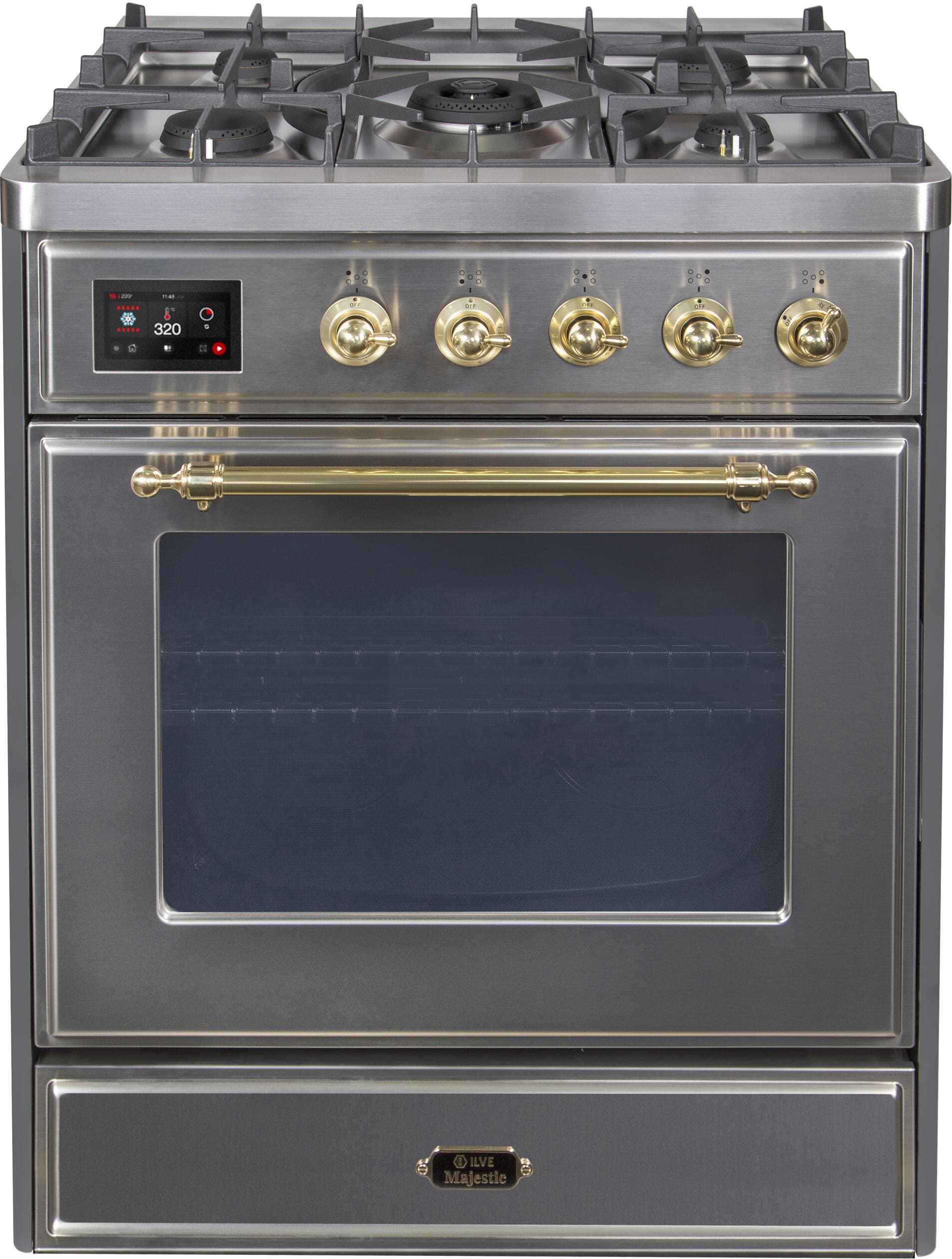 Ilve UM30DNE3SSG Natural Gas In Stainless Steel W/ Brass Trim