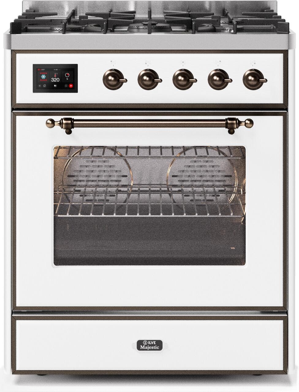 Ilve UM30DNE3WHB Natural Gas In White W/ Bronze Trim