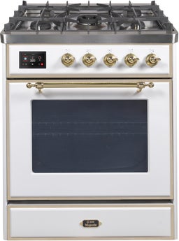 Natural Gas In White W/ Brass Trim