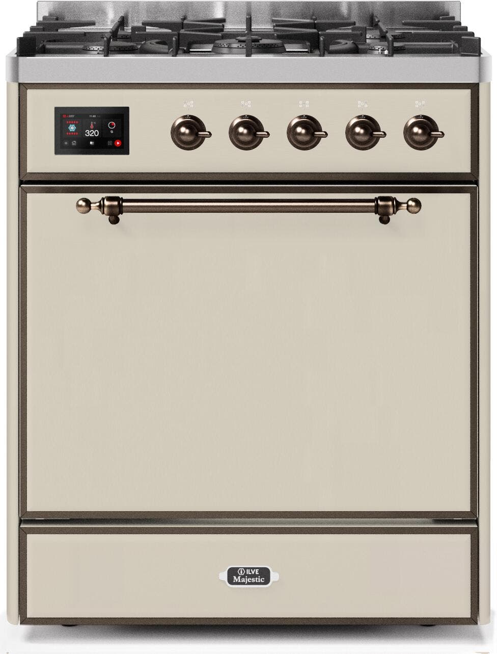 Ilve UM30DQNE3AWB Natural Gas In Antique White W/ Bronze Trim