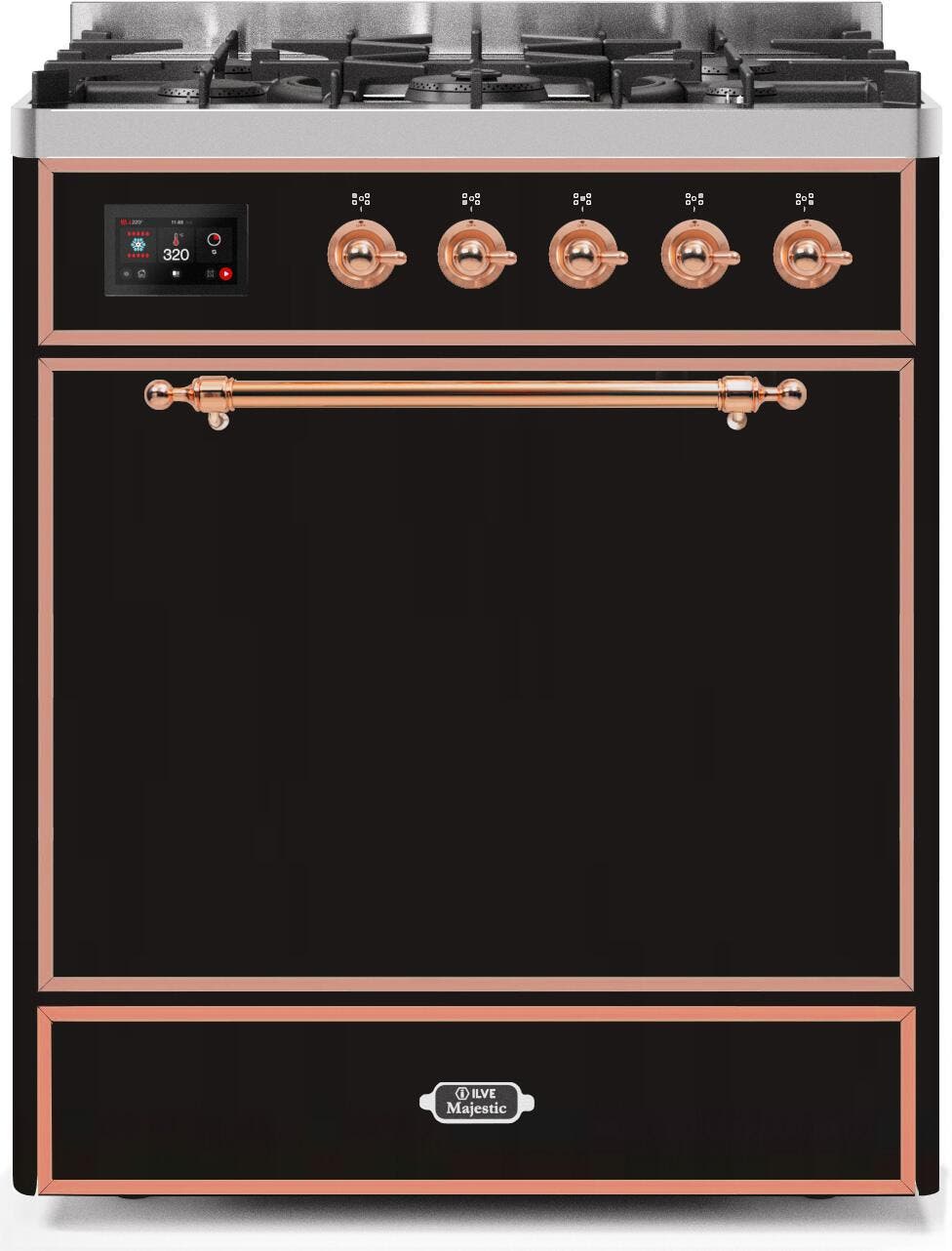 Ilve UM30DQNE3BKPLP Liquid Propane In Glossy Black W/ Copper Trim