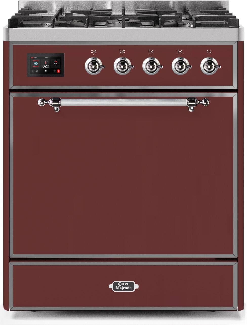Ilve UM30DQNE3BUCLP Liquid Propane In Burgundy W/ Chrome Trim