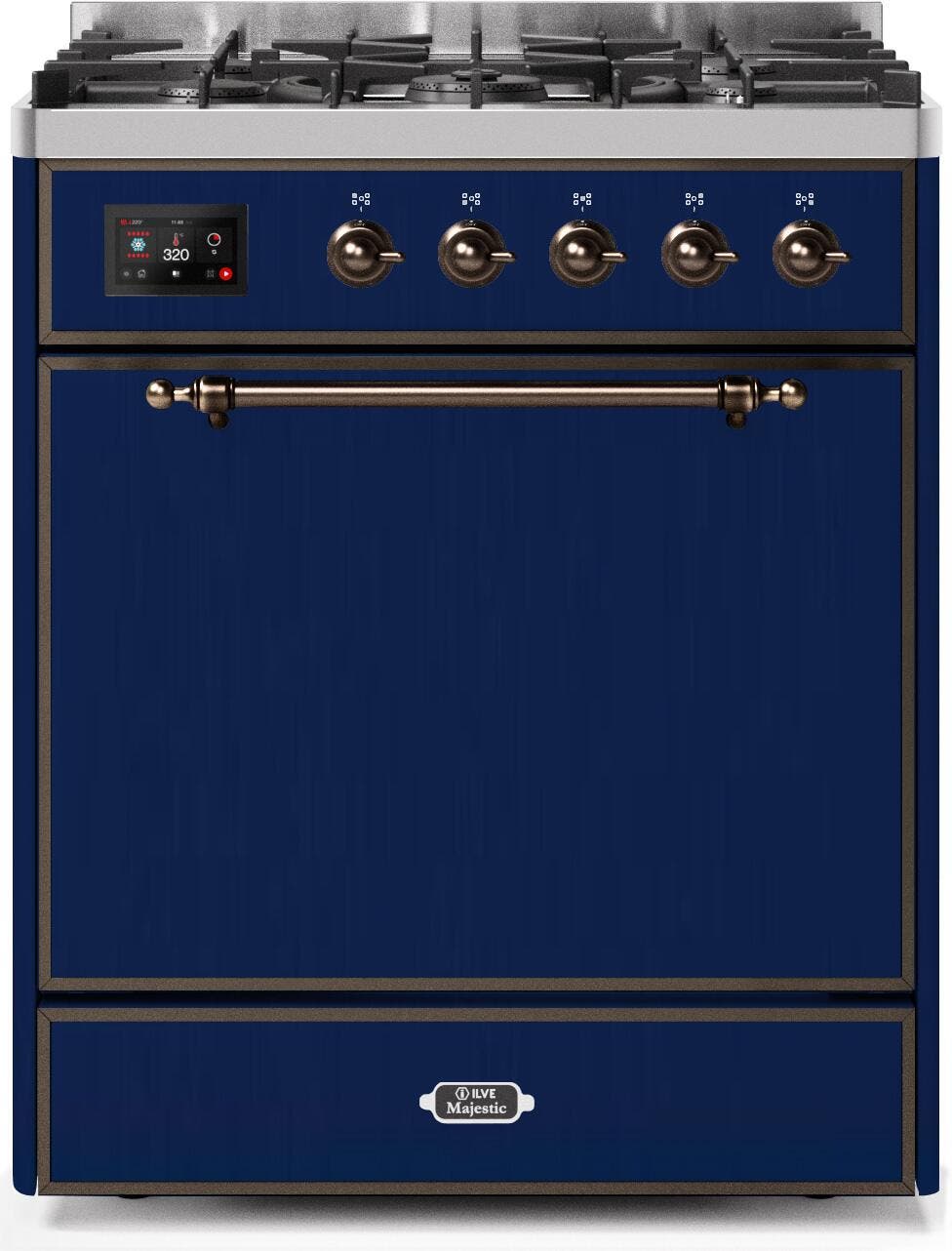 Ilve UM30DQNE3MBB Natural Gas In Midnight Blue W/ Bronze Trim
