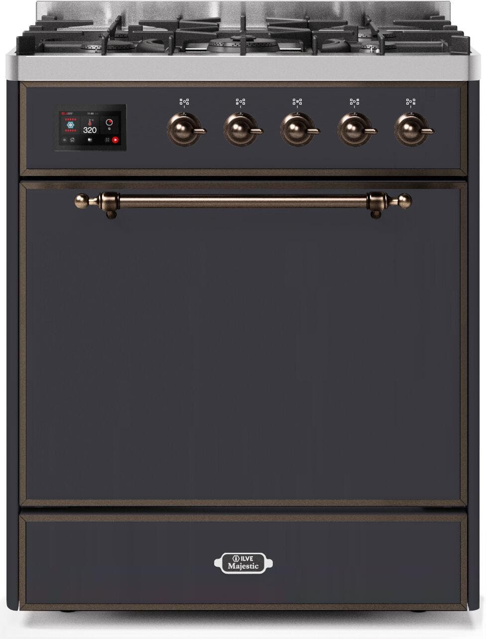 Ilve UM30DQNE3MGB Natural Gas In Matte Graphite W/ Bronze Trim