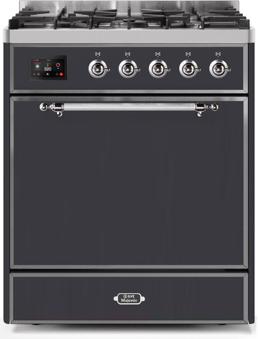 Ilve UM30DQNE3MGC Natural Gas In Matte Graphite W/ Chrome Trim