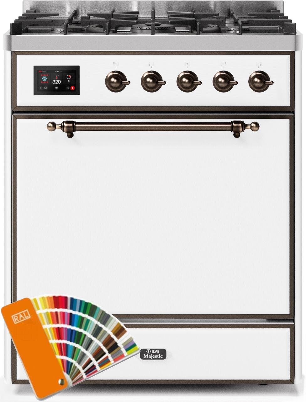 Ilve UM30DQNE3RALB Natural Gas In Custom Ral Color W/ Bronze Trim